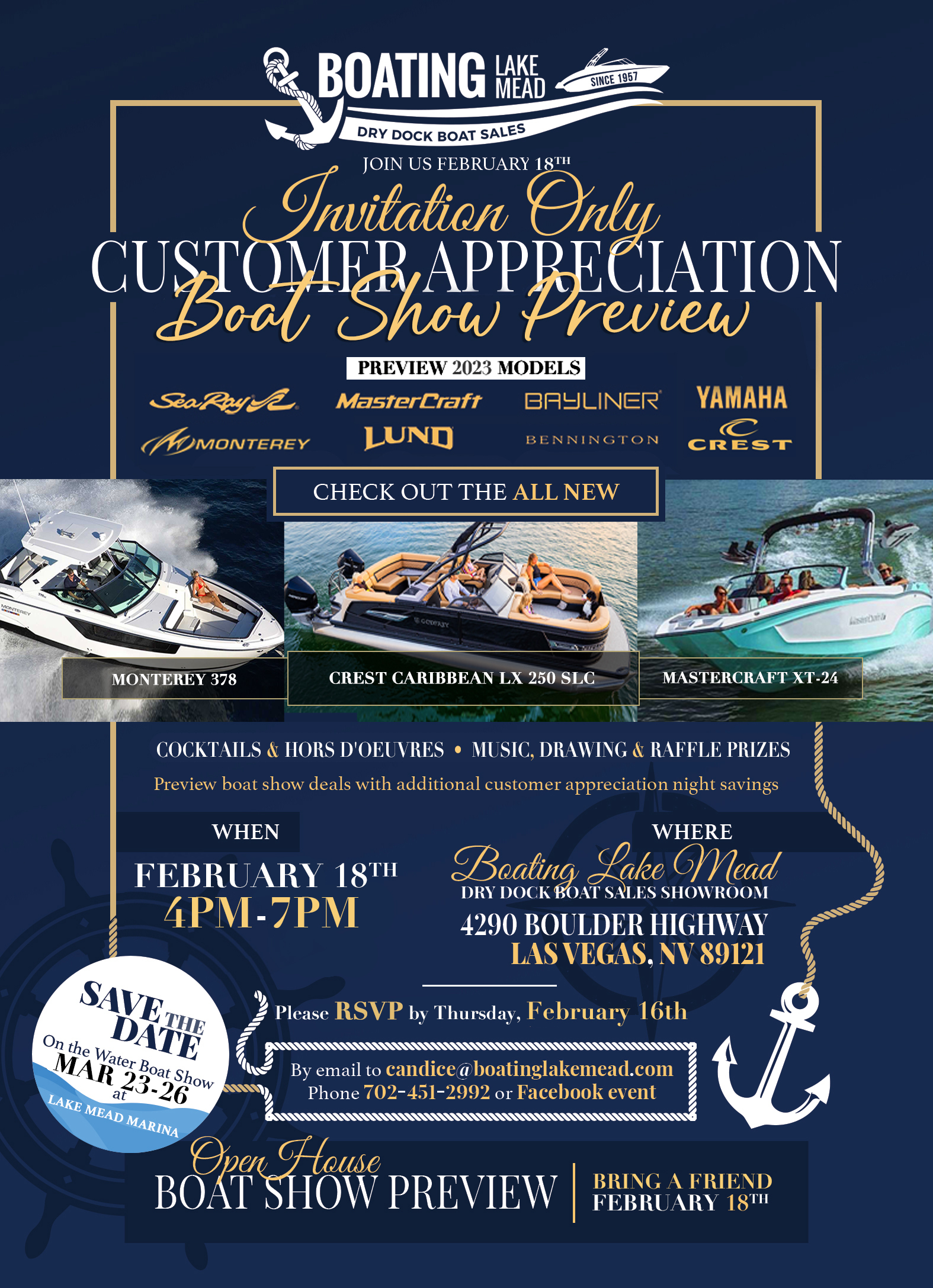 BLM cocktail party boat show preview